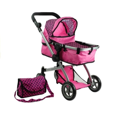 2in1 Doll Bogie and Stroller Alice - Pink and with Dots