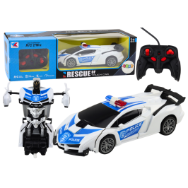 R/C Police Car 2in1 Car Robot Sounds Lights