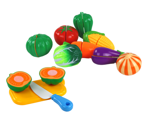 Set of Velcro Vegetables in a Basket 8 Pcs Plate Knife