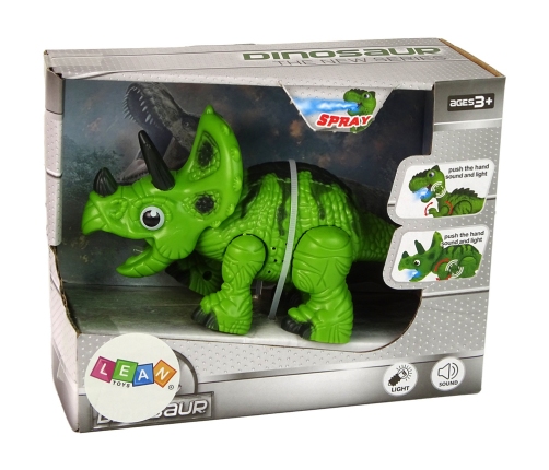 Interactive Dinosaur Triceratops Steam Water Sound Green