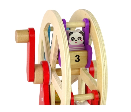 Rotating Wooden Ferris Wheel Figures