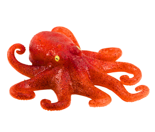 Orange Sea World Rubber Octopus Figurine