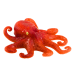 Orange Sea World Rubber Octopus Figurine