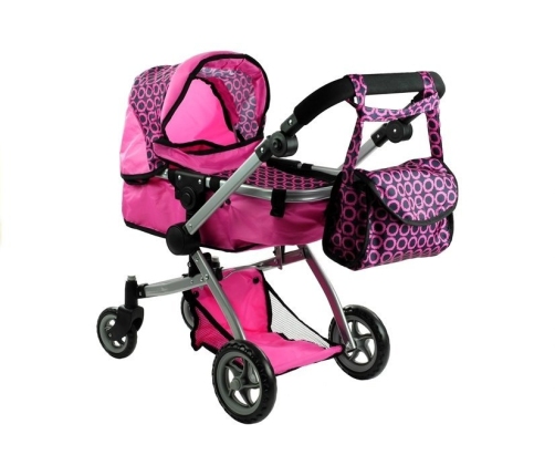 2in1 Doll Bogie and Stroller Alice - Pink and with Dots