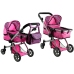 2in1 Doll Bogie and Stroller Alice - Pink and with Dots