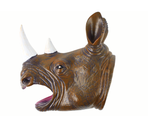 Rhinoceros Animal Hand Puppet Brown