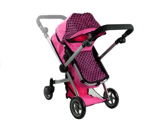 2in1 Doll Bogie and Stroller Alice - Pink and with Dots