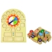 Wooden Educational Clock Sorter Coloured Numbers Blocks