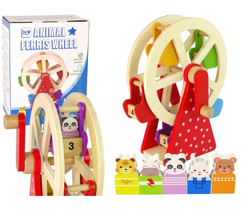 Rotating Wooden Ferris Wheel Figures