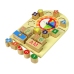 Wooden Educational Clock Sorter Coloured Numbers Blocks