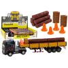 Wood Truck Blue Truck Trailer 1:24 Wood Logs Sounds Lights