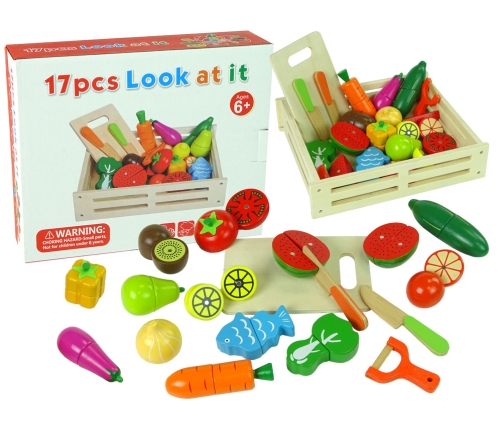 Wooden Fruit and Vegetable Chopping Set