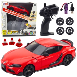 Drift Sports Car Interchangeable Wheels Remote Controlled RC 4WD Red