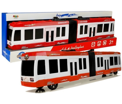 Articulated Bus with Friction Drive Red