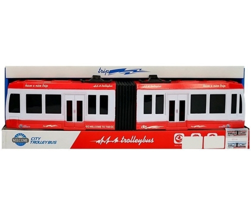 Articulated Bus with Friction Drive Red