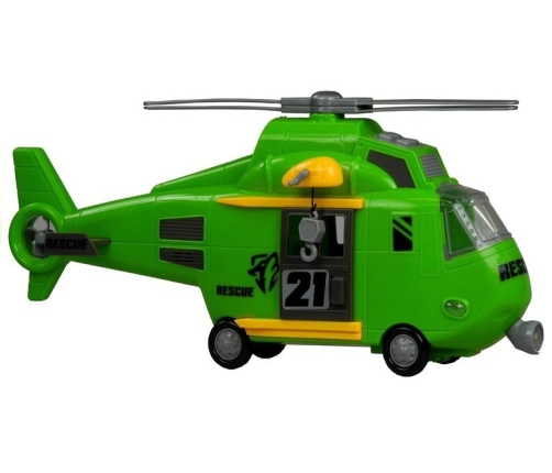 Rescue Helicopter with Rope Hook Sounds Lights