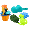 Dinosaur Sand Set, Funnel, Grinder, Molds, Spatula, 7 pieces.