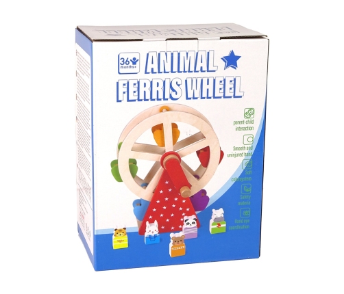 Rotating Wooden Ferris Wheel Figures