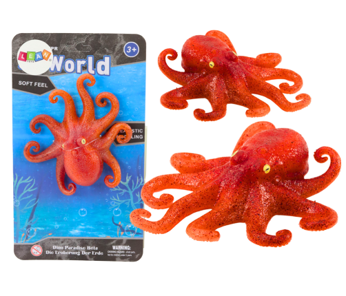 Orange Sea World Rubber Octopus Figurine