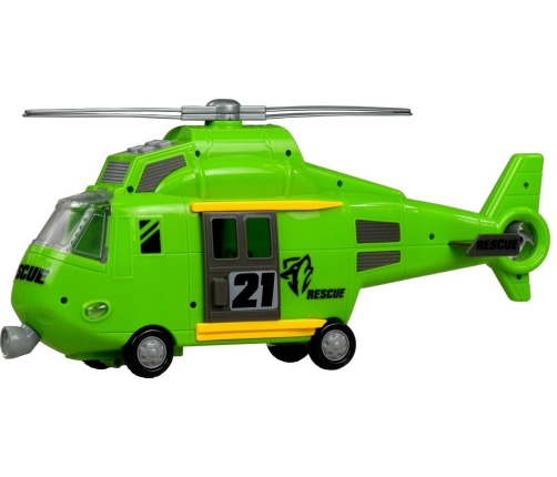 Rescue Helicopter with Rope Hook Sounds Lights