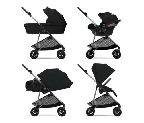 Cybex Melio Carbon New Moon Black Pastaigu Ratiņi