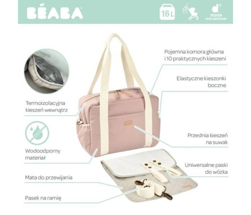 Beaba Paris Torba Dla Mamy Dusty Pink