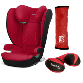 Cybex Solution B I-Fix Fotelik Samochodowy 15 - 50 kg Dynamic Red + Poduszka Podróżna + Nakładka na Pas