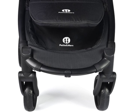 Petite&Mars Stelaż Street + Daszek i Nakładki Na Pasy + Okrycie Na Nóżki Koła Piankowe Shadow Grey