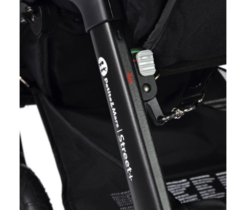 Petite&Mars Stelaż Street + Daszek i Nakładki Na Pasy + Okrycie Na Nóżki Koła Piankowe Shadow Grey