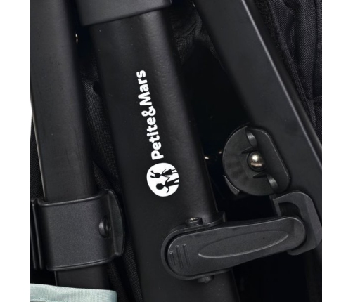 Petite&Mars Stelaż Street + Daszek i Nakładki Na Pasy + Okrycie Na Nóżki Koła Piankowe Shadow Grey