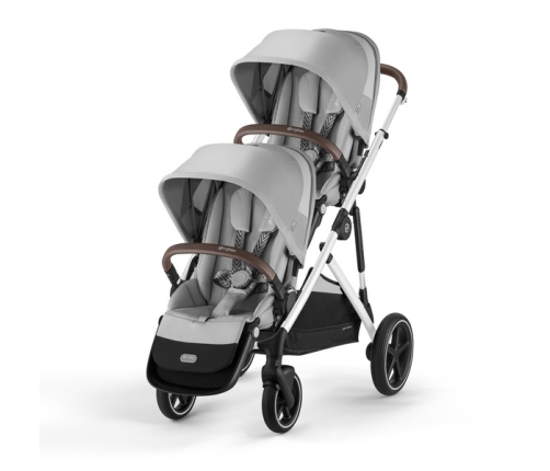 Cybex Gazelle S Wózek Spacerowy Bliźniaczy Rama Srebrna Lava Grey