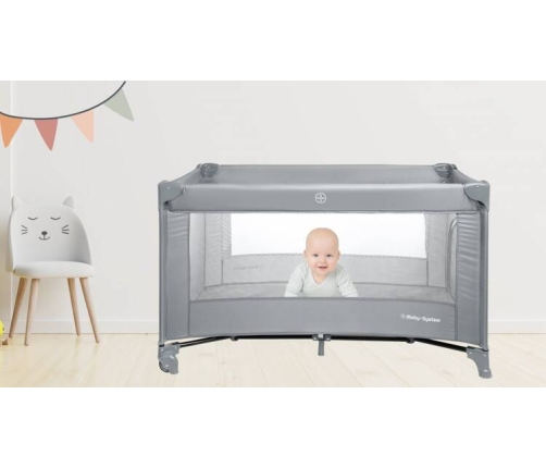 Moby System Łóżeczko Turystyczne Kojec Happy Traveller Basic Szare