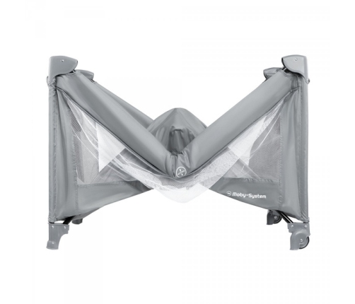Moby System Łóżeczko Turystyczne Kojec Happy Traveller Basic Szare