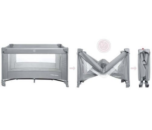 Moby System Łóżeczko Turystyczne Kojec Happy Traveller Basic Szare