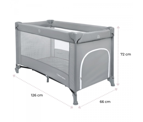 Moby System Łóżeczko Turystyczne Kojec Happy Traveller Basic Szare