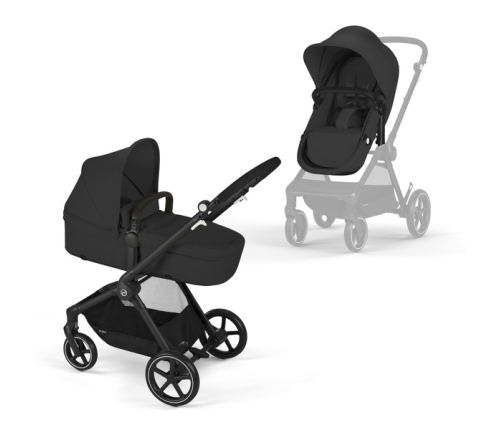 Cybex Eos Basic Moon Black + Aton B2 I-size Детская коляска 3 в 1