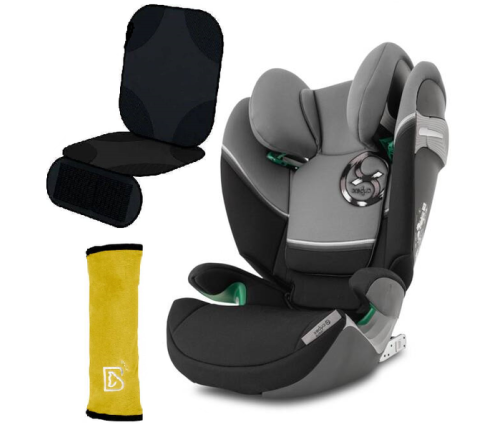 Cybex Solution S2 I-Fix Afterdark Black + Babysafe jostas pārvalks un krēsla aizsargs