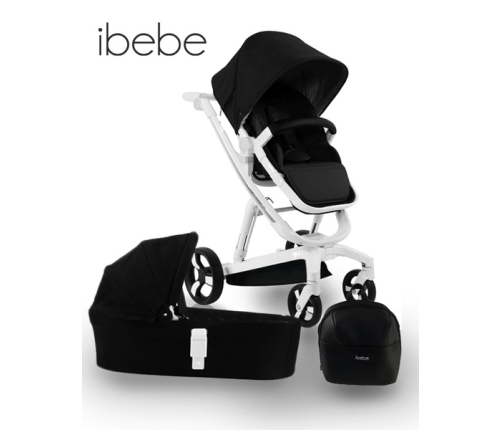 IBEBE IS2 Black + White Frame Детская коляска 2в1