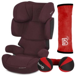 Cybex Solution X I-Fix Fotelik Samochodowy 15-50 kg + BabySafe Poduszka Podróżna + Babysafe Nakładka Na Pas Bezpieczeństwa  Rumba Red