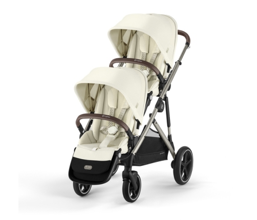 Cybex Gazelle S Wózek Spacerowy Bliźniaczy Rama Taupe Seashell Beige