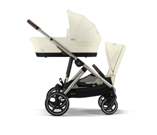 Cybex Gazelle S Wózek Spacerowy Bliźniaczy Rama Taupe Seashell Beige