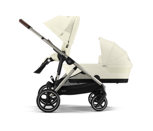 Cybex Gazelle S Wózek Spacerowy Bliźniaczy Rama Taupe Seashell Beige