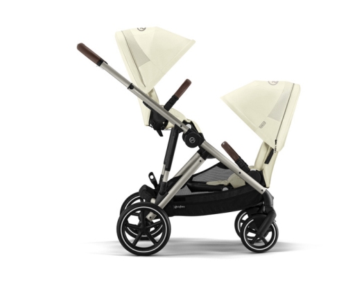 Cybex Gazelle S Wózek Spacerowy Bliźniaczy Rama Taupe Seashell Beige