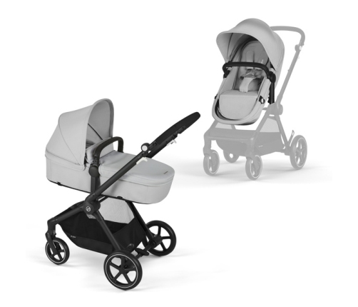 Cybex Eos Basic Lava Grey + Fiki Miki Матрас для люльки + Муфта Детская коляска 2в1