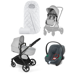 Cybex Eos Basic Lava Grey + Aton B2 I-size + Cybex Snogga 2 Детская коляска 3 в 1