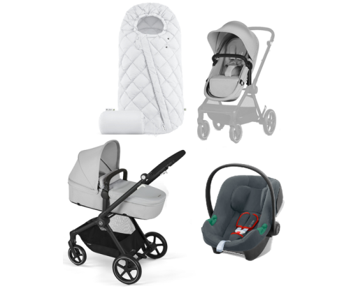 Cybex Eos Basic Lava Grey + Aton B2 I-size + Cybex Snogga 2 Детская коляска 3 в 1