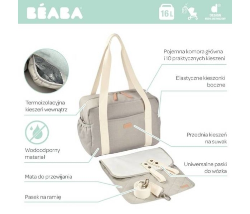 Beaba Paris Torba Dla Mamy Pearl Grey