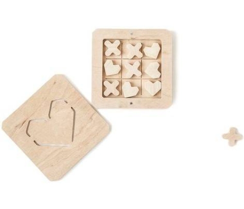 Drewniana Zabawka Kółko Krzyzyk Miłość Naturalny Babai XO-LOVE