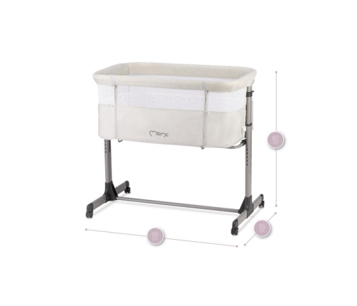 MoMi Revo Łóżeczko Dostawne 2w1 Jasnoszare + Torba Transportowa