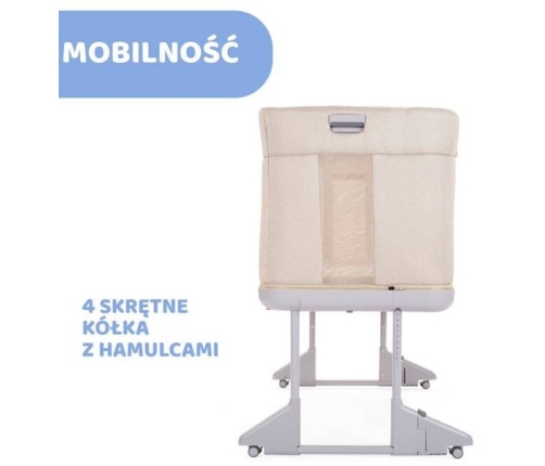 Chicco Next2Me Forever Łóżeczko Dostawne 3w1 do 22kg Moon Grey + Prześcieradło 2szt Pink Pois